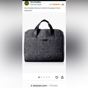 Vera Bradley hanging organizer, black